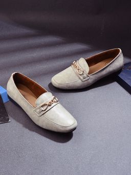EGOSS - Grey Round Toe Loafers