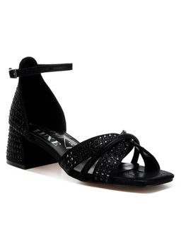 London Rag - Black Square Toe Block Heels
