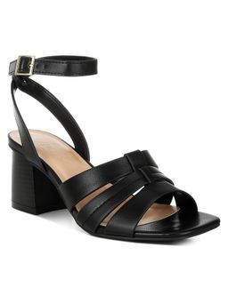 London Rag - Black Square Toe Block Heels