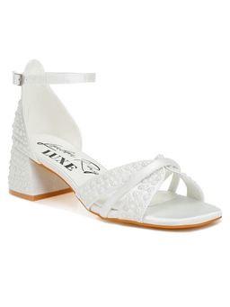 London Rag - White Square Toe Block Heels