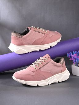 EGOSS - Pink Round Toe Sneakers