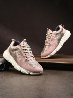 EGOSS - Pink Round Toe Sneakers