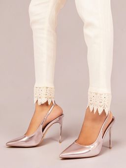 Truffle Collection - Silver Pointed Toe Stiletto Heels