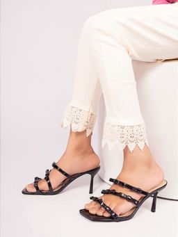 Truffle Collection - Black Square Toe Stiletto Heels