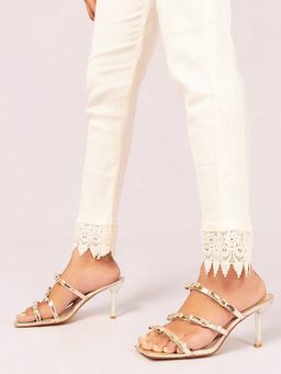 Truffle Collection - Gold Square Toe Stiletto Heels