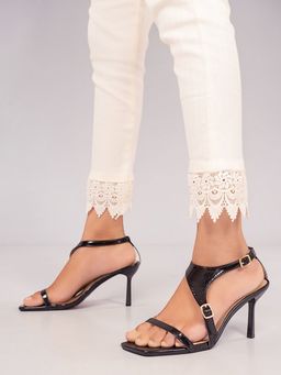 Truffle Collection - Black Square Toe Stiletto Heels