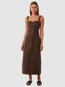 Forever New - Taylor Top Solid Stitch Column Midi Dress with Belt