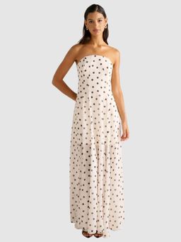Forever New - White Kimora Polka Dot Strapless Maxi Dress
