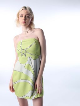 ONLY - Women Printed Fit and Flare Blue Dress