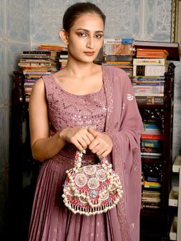 Odette - Red Embellished Clutch for Women