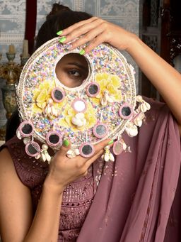 Odette - White Embroidered Clutch for Women