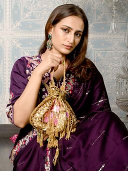 Odette - Gold Embellished Potli Bag for Women