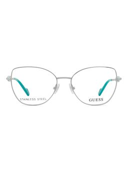 Guess - Women Steel Full Rim Cat Eye Silver Eyeglass Frame (52)