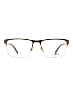 Guess - Men Metal Half Rim Rectangle Black Eyeglass Frame (53)