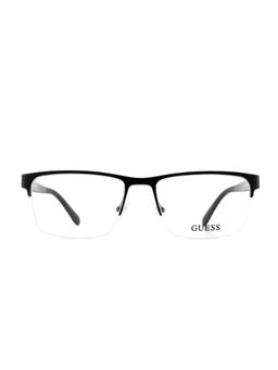 Guess - Men Metal Half Rim Rectangle Black Eyeglass Frame (53)