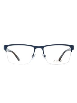 Guess - Men Metal Half Rim Rectangle Grey Eyeglass Frame (53)