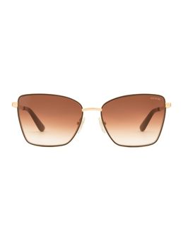 Guess - Women Full UV Protected Metal Full Rim Butterfly Brown Lens Sunglasses (54)