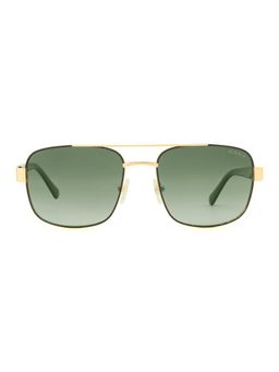 Guess - Men Full UV Protected Metal Full Rim Square Green Lens Sunglasses (55)
