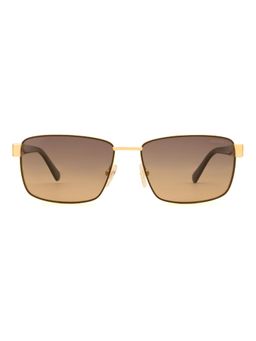 Guess - Men Full UV Protected Metal Full Rim Rectangle Brown Lens Sunglasses (57)