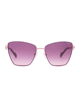 Guess - Women Full UV Protected Metal Full Rim Butterfly Purple Lens Sunglasses (56)