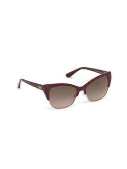 Guess - Women Full UV Protected Metal Full Rim Square Brown Lens Sunglasses (56)