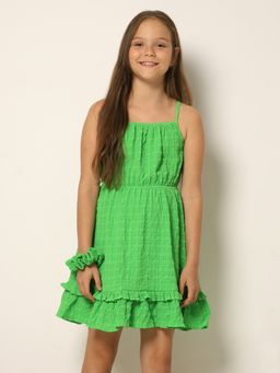 VERO MODA - Girls Self Design Green Dress