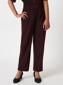 VERO MODA - Girls Shimmer Maroon Pants