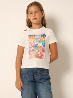 VERO MODA - Girls Graphic Print White T-Shirt