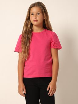 VERO MODA - Girls Solid Pink Top