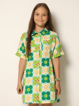 VERO MODA - Girls Floral Print Green Dress