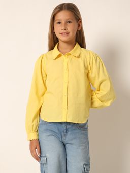 VERO MODA - Girls Solid Yellow Shirt