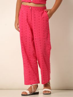 VERO MODA - Girls Self Design Pink Pants