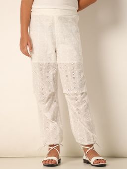 VERO MODA - Girls Self Design White Pants