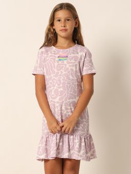 VERO MODA - Girls Printed Purple Dress