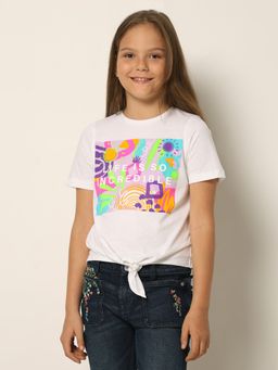 VERO MODA - Girls Graphic Print White T-Shirt