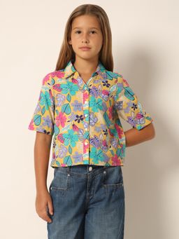 VERO MODA - Girls Floral Print Multi-Color Shirt