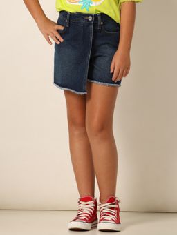 VERO MODA - Girls Solid Dark Blue Skorts