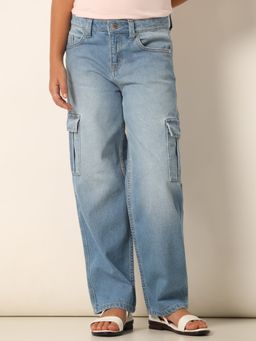 VERO MODA - Girls Solid Light Blue Jeans