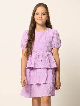 VERO MODA - Girls Textured Purple Dress