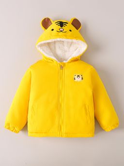 Hopscotch - Yellow Tiger Ear Hooded Puffer Jacket