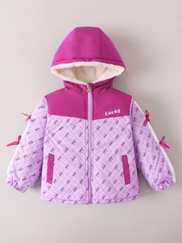 Hopscotch - Purple Bow Diamond Puffer Jacket