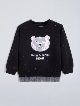 Hopscotch - Black Bear Stars Pullover Sweater