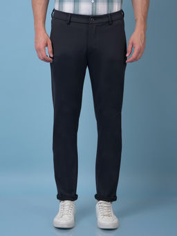 CRIMSOUNE CLUB - Men Black Textured Trouser