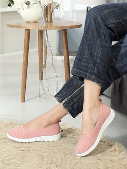 Carlton London - Peach Slip-On Casual Women Sneakers