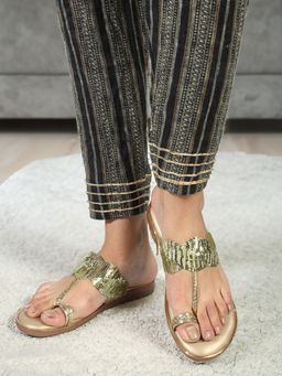 Carlton London - Gold Slip-On Party Women Flats