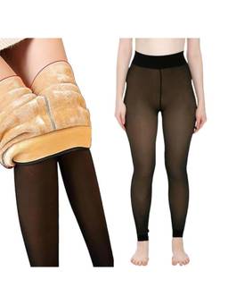 BRACHY - Fake Translucent Dual Tone Thermal Winter Warm Stocking Beige