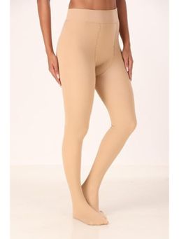 BRACHY - Slim Fit Women Winter Woollen Legging Russian Fur Inside Thermal Stocking Nude