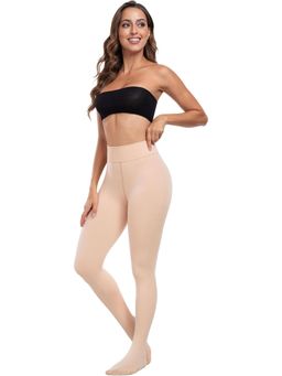 BRACHY - Women Nude Footed High Waist Warm Tight Solid Thermal Stockings