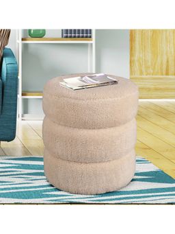 HomeTown - Cashmere Fabric Ottomans in Beige Colour
