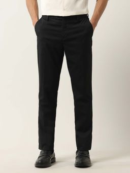 Arrow - Men Black Tailored Fit Dobby Weave Trouser
